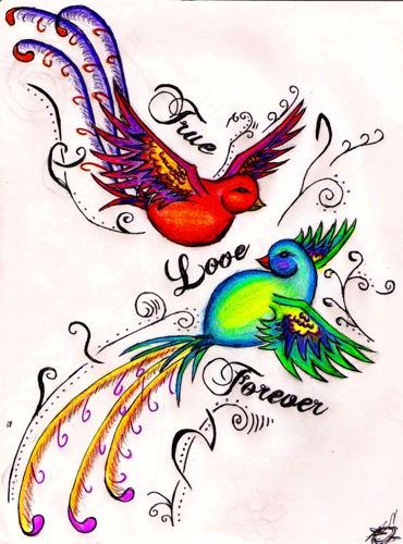 You can get plenty of bird tattoo designs on the internet. Love Bird Tattoos