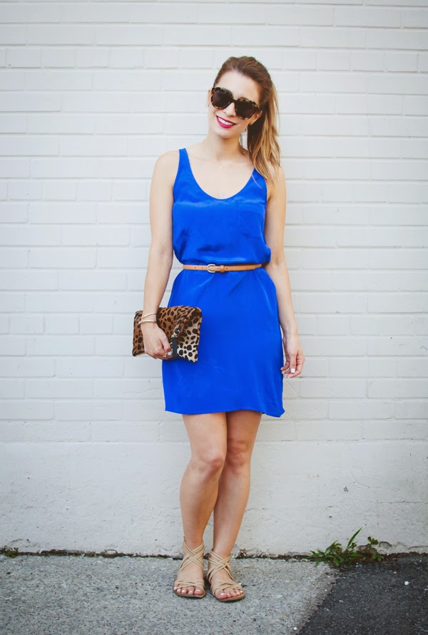blue slip dress ootd 2