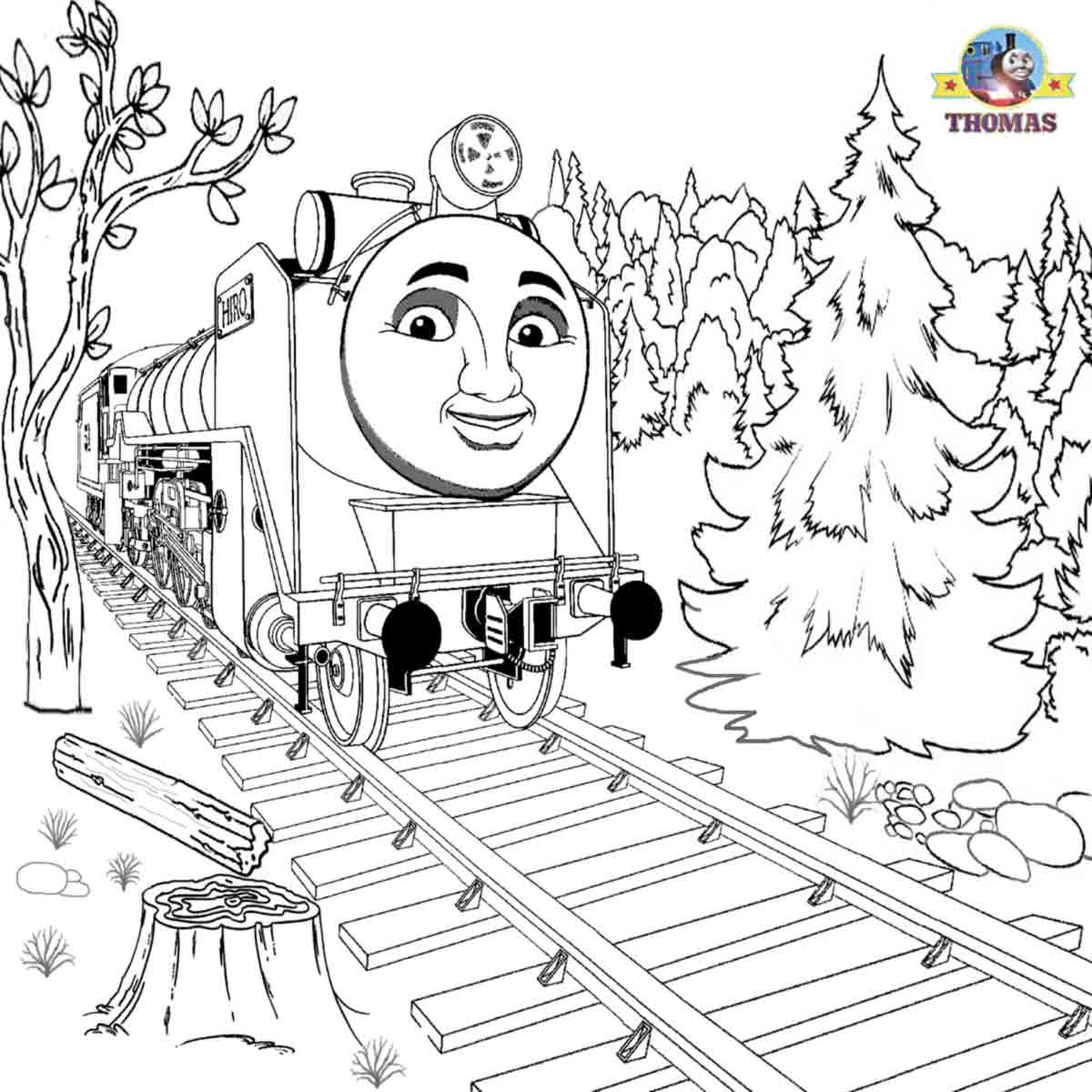 Fun railroad transport clip art free cartoons for boys Thomas Hiro coloring book printables to color