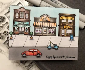 Sunny Studio Stamps: City Streets Customer Card by Courtney Kreeber