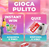 Concorso Scala "Gioca pulito" : vinci gratis buoni Mediaworld da 500 euro e, con acquisto, 400 forniture di prodotti