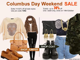 romwe columbus day sale on fashion and cookies