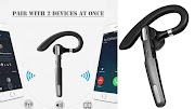 ICOMTOFIT Bluetooth Headset, Wireless Bluetooth Earpiece V4.1 Hands-Free Earphones with Built-in Mic for Driving/Business/Office, Compatible with iPhone and Android-Gray