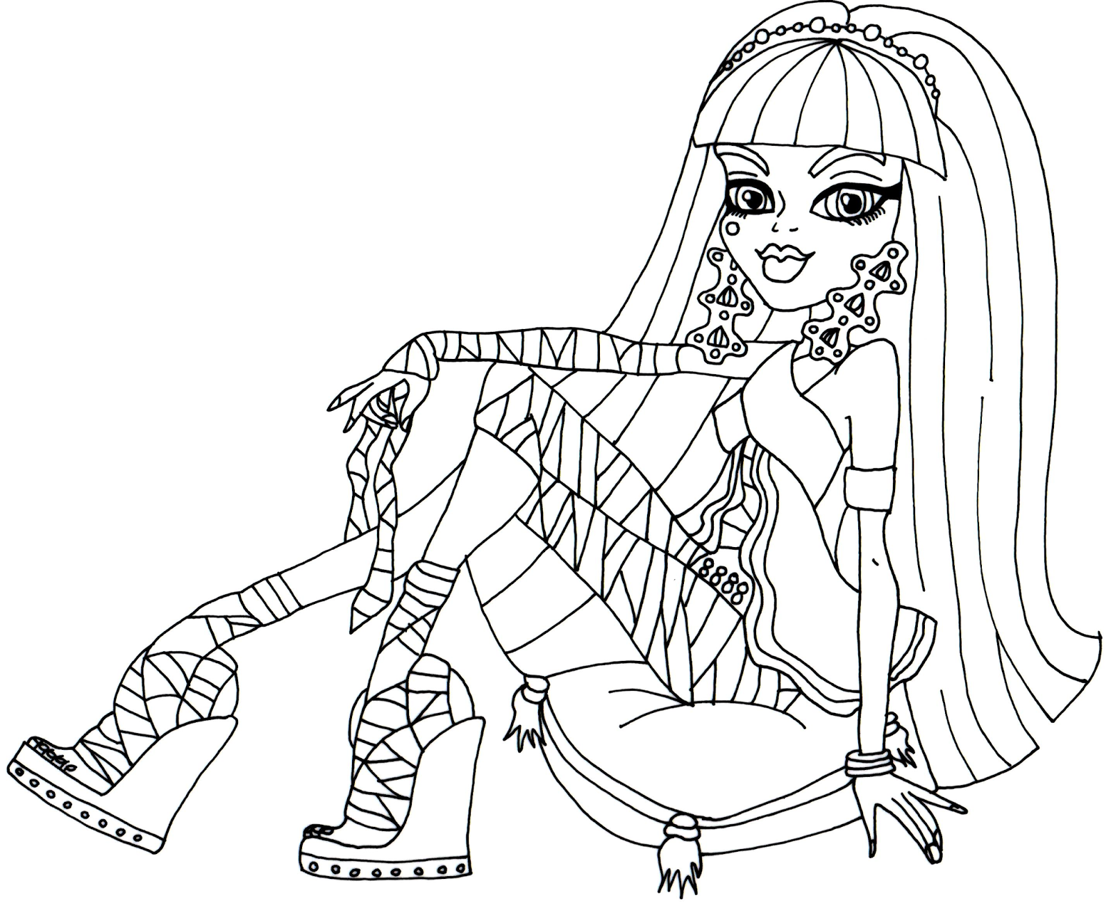 Cleo de Nile free printable monster high coloring page