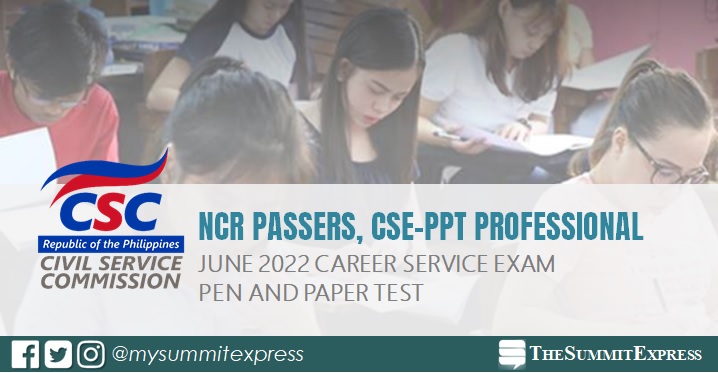 NCR Passers CSE-PPT Professional: June 2022 Civil service exam results