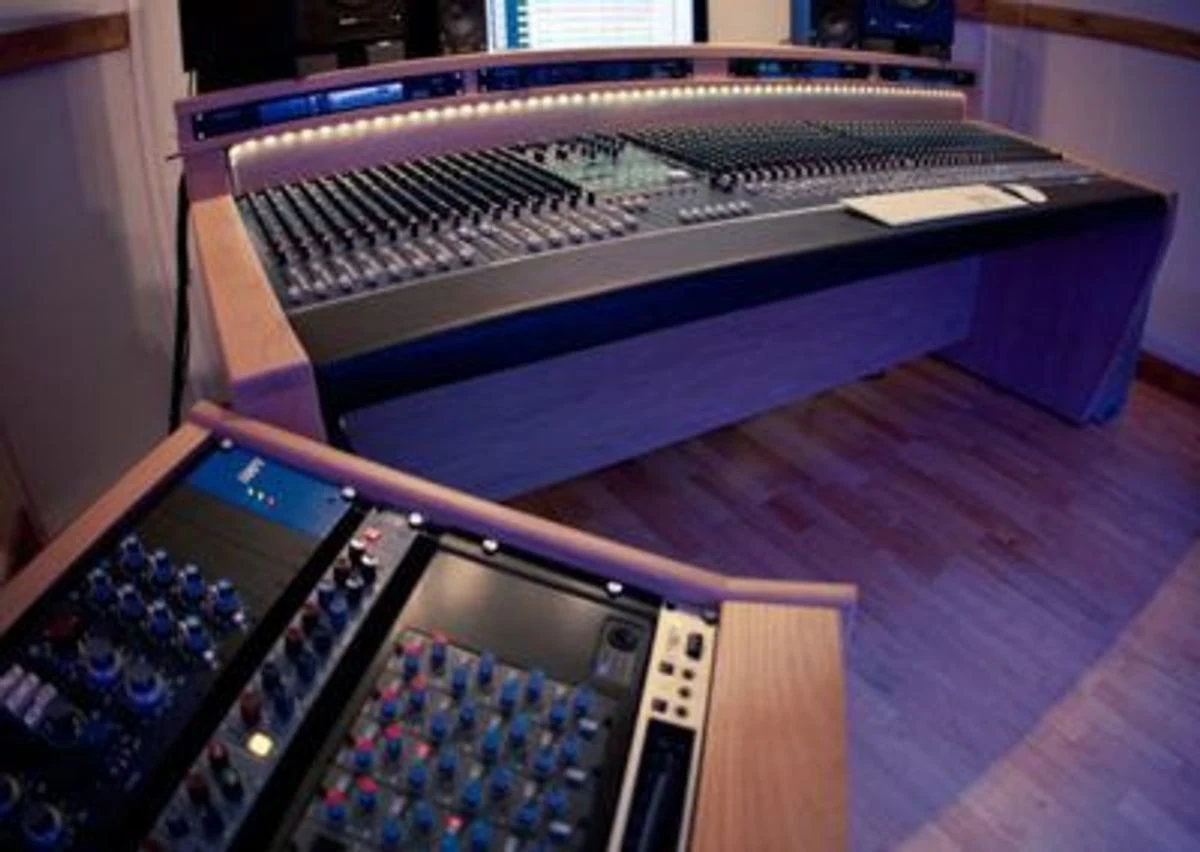An image of a music studio interior view.