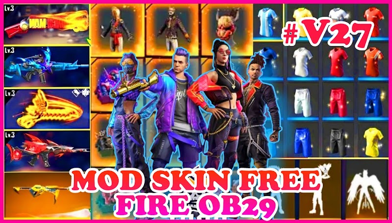 MOD SKIN FREE FIRE OB29 V27 - SKIN SÚNG VIP, TRANG PHỤC, HÀNH ĐỘNG + KHÔNG LỖI TÌM TRẬN| PTN FF