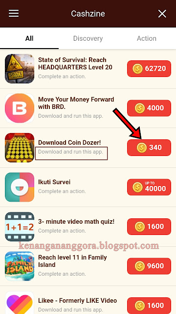 cara mendapatkan koin di cashzine dengan bermain game