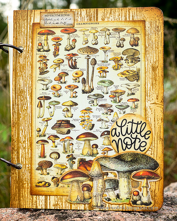 Layers of ink - Vintage Mushroom Sketchbook DIY Tutorial by Anna-Karin Evaldsson.