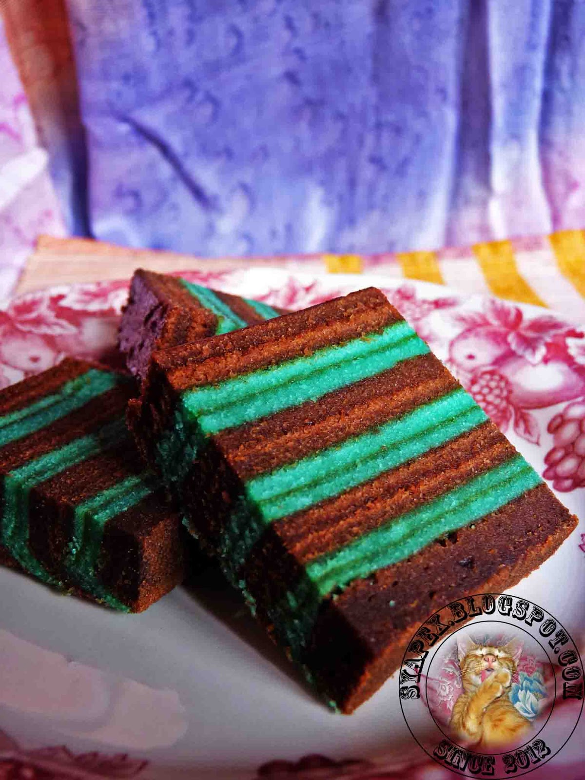 Syapex kitchen: Kek Lapis Chocolate Peppermint