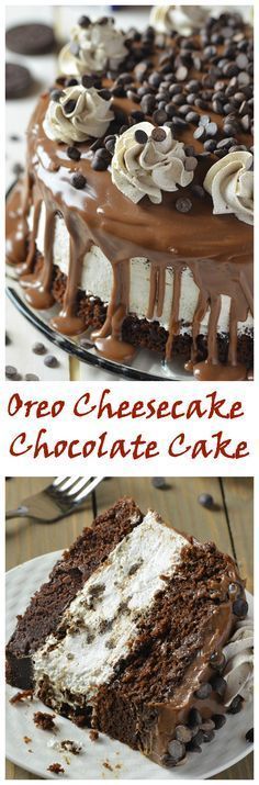 Oreo Cheesecake Chocolate Cake, so decadent chocolate cake recipe.