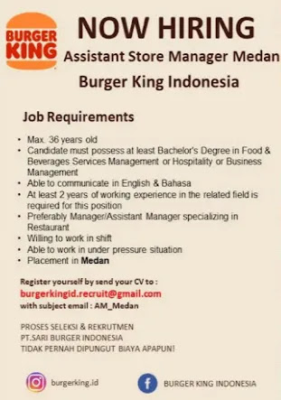 Lowongan Kerja di Burger King