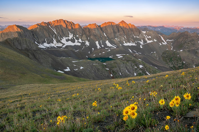 Colorado 14er Handies Peak with American Peak in the San Juan Mountain Range