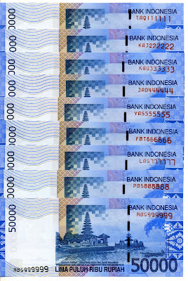  Setiap lembar uang kertas mempunyai nomor seri yang unik dan tidak pernah sama Nomor Cantik