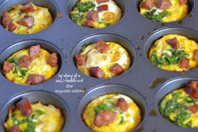 Mini frittatas with sausage and spinach for breakfast on the go from Diary of a Semi-Health Nut for Anyonita-nibbles.co.uk