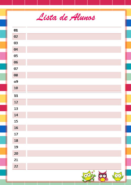 Caderno de Planejamento Corujinhas para Download