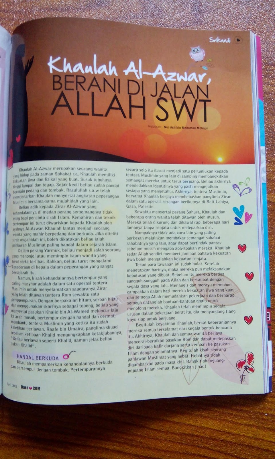 Diari Siti Ruqaiyah 313: Kisah Khaulah Al-Azwar di Majalah 