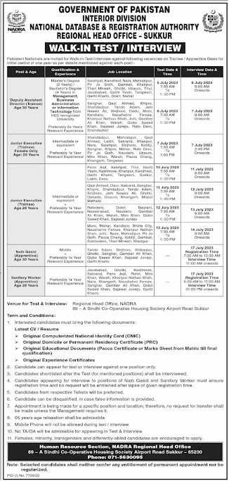 National Database and Registration Authority NADRA Latest Jobs 2023 || Apply Now