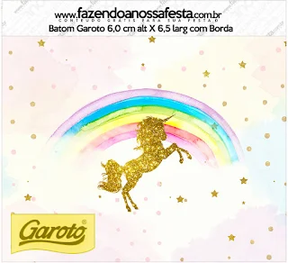 Unicorn Party Free Printable Candy Bar Labels.