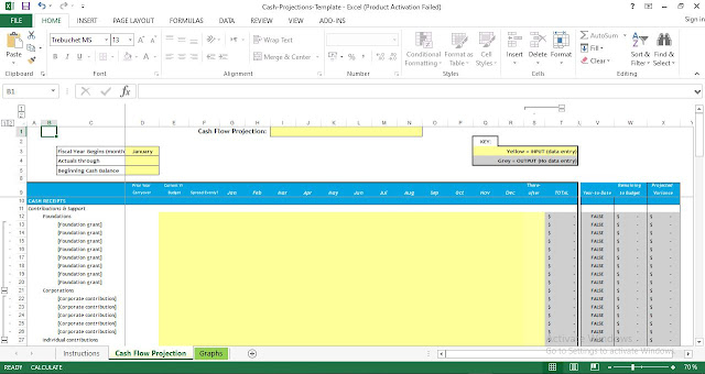 12 month cash flow projection template excel free