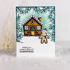 Sunny Studio Stamps: Christmas Garland Frame Dies Jolly Gingerbread Christmas Card by Rachel Alvarado
