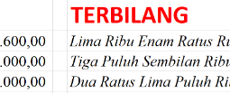 Cara membuat terbilang di excel