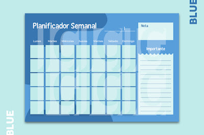 Planificador semanal blue