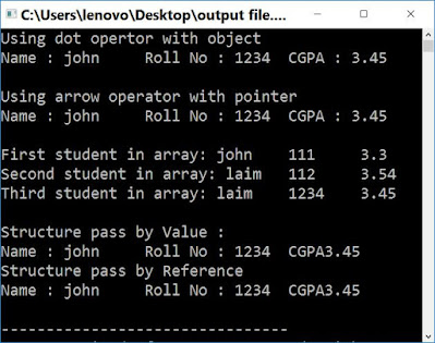 C++ Structure output