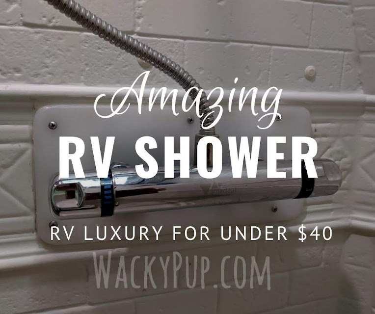 Love your RV Shower - Luxury for Pennies - Wacky Pup blog - tons of ideas, projects, tutorials and information