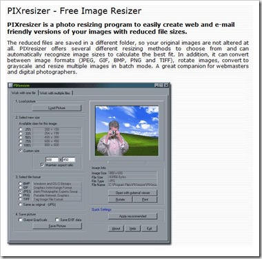 free image resizer tool. Recently, I got to know about this Free Image Resizer tool called PIXresizer 