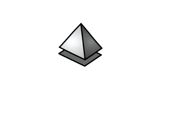 How to draw a 3D Pyramid || Step by Step 