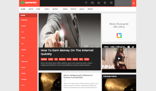 AMP News Blogger Template