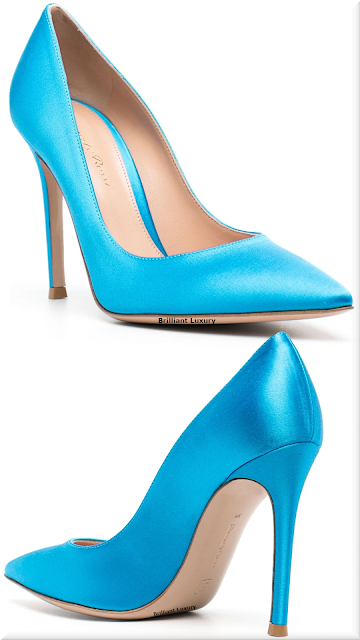 ♦Pantone Blue Atoll Gianvito Rossi satin pumps #gianvitorossi #pantone #shoes #blue #brilliantluxury