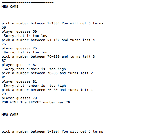 number guessing game in java