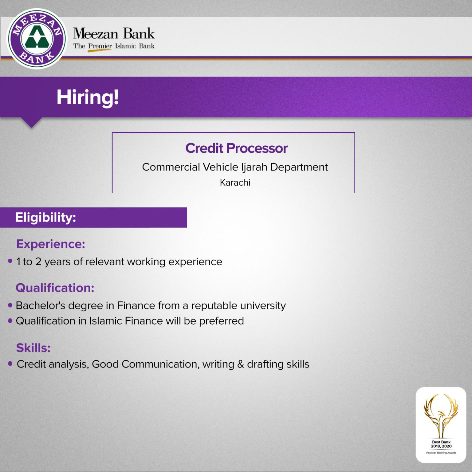 Meezan Bank Ltd Jobs April 2022