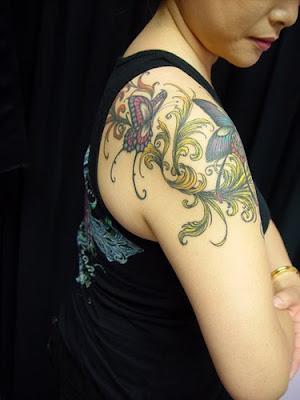 Japanese Butterfly Tattoo Design in Side Body Girl