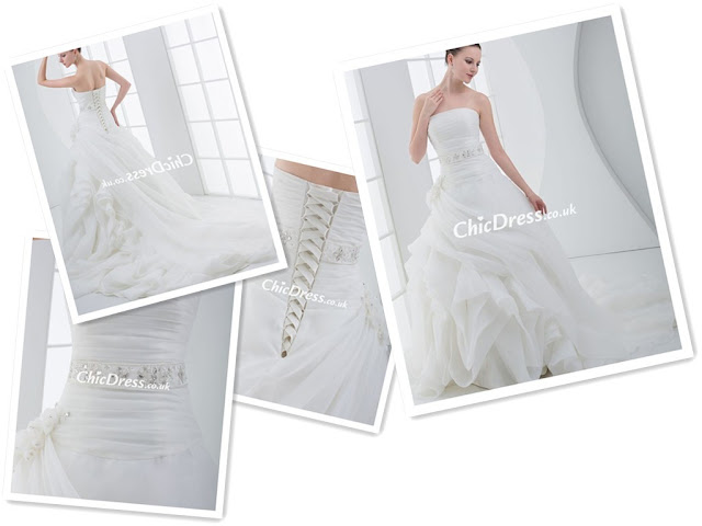 Strapless Organza A-Line Wedding Dress