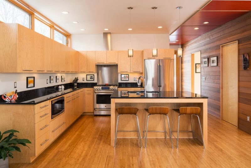 wooden kitchen set and dining