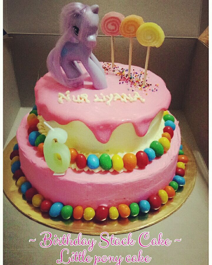 Sweet red cherry: Kek Birthday: Little Pony Theme (stack cake)