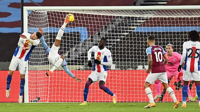 Seb Haller scores a brilliant overhead kick for West Ham against Crystal Palace