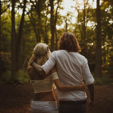 Magical Engagement Shoot Of Stunning Tattooed Couple In The Woods