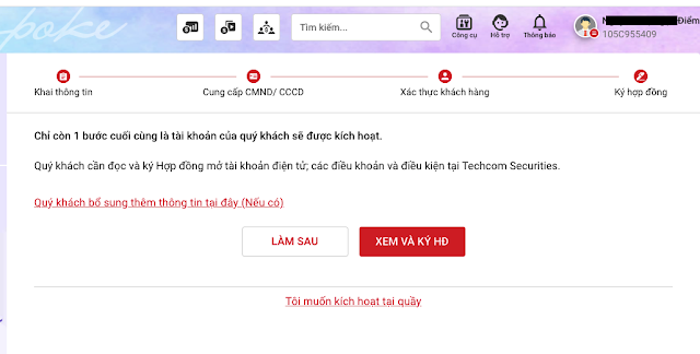 Dang ky tai khoan chung khoan Techcombank