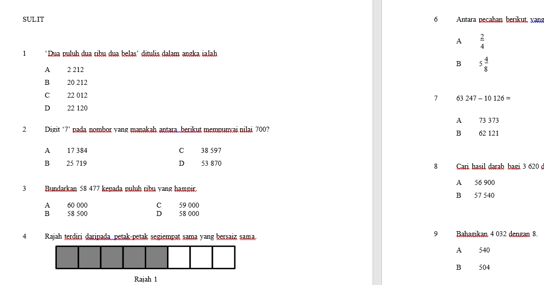 Soalan Pertengahan Tahun Agama Islam Tahun 4 - Kecemasan o