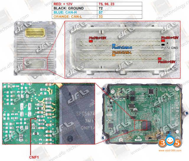 CONTINENTAL GPEC2A - FCA، Dodge [ SPC5674 ] Boot Pinout