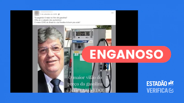 Imprensa nacional desmente postagem fake que culpa governador pelo aumento da gasolina na Paraíba