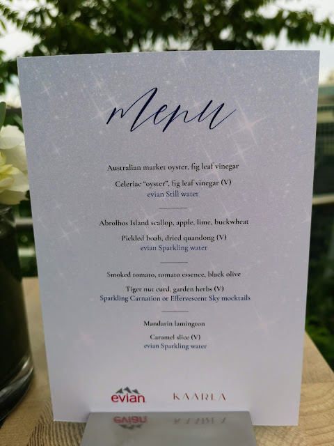 evian pairing menu