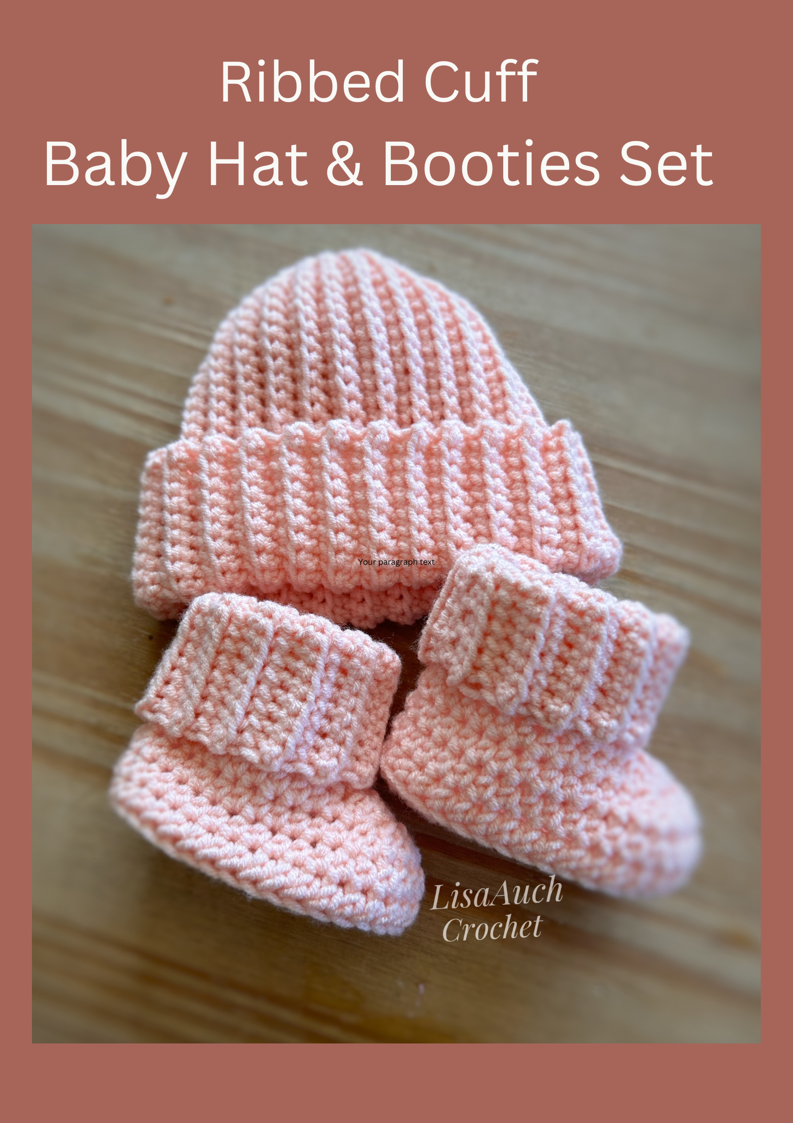 crochet baby hat and booties set