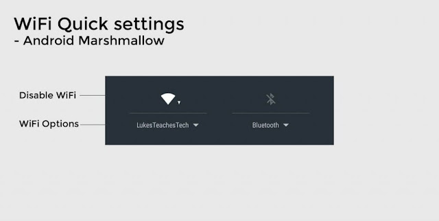 WiFi Quick Settings in Android Marshmallow