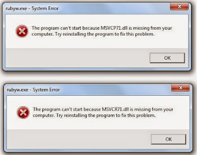 msvcp71.dll  - msvcr71.dll error windows 7
