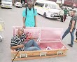 Pastor preaches from inside Coffin in South Africa